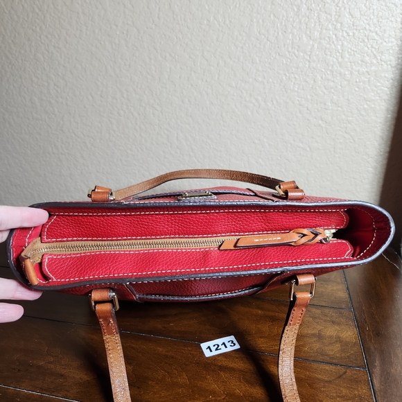 Dooney & Bourke Lexington Red Pebble Leather Tote Bag - Picture 9 of 16
